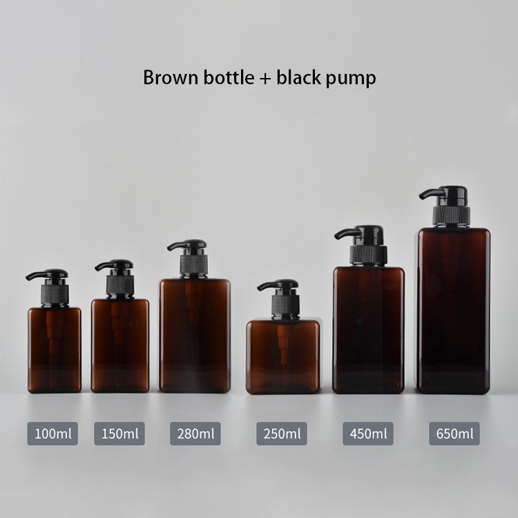 amber plastic shampoo bottles